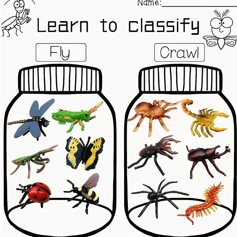 26pcs Vibrant PVC Insect Toys Colorful Mockup Insects for Kids Science Learning