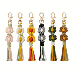 Hand Woven Little Daisy Keychain for Girls