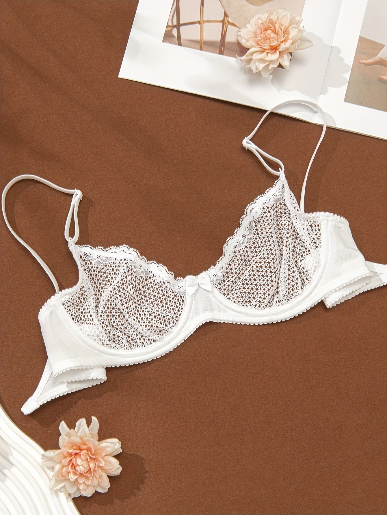 Sexy Bra Women's Plus Mesh Balconette Bra