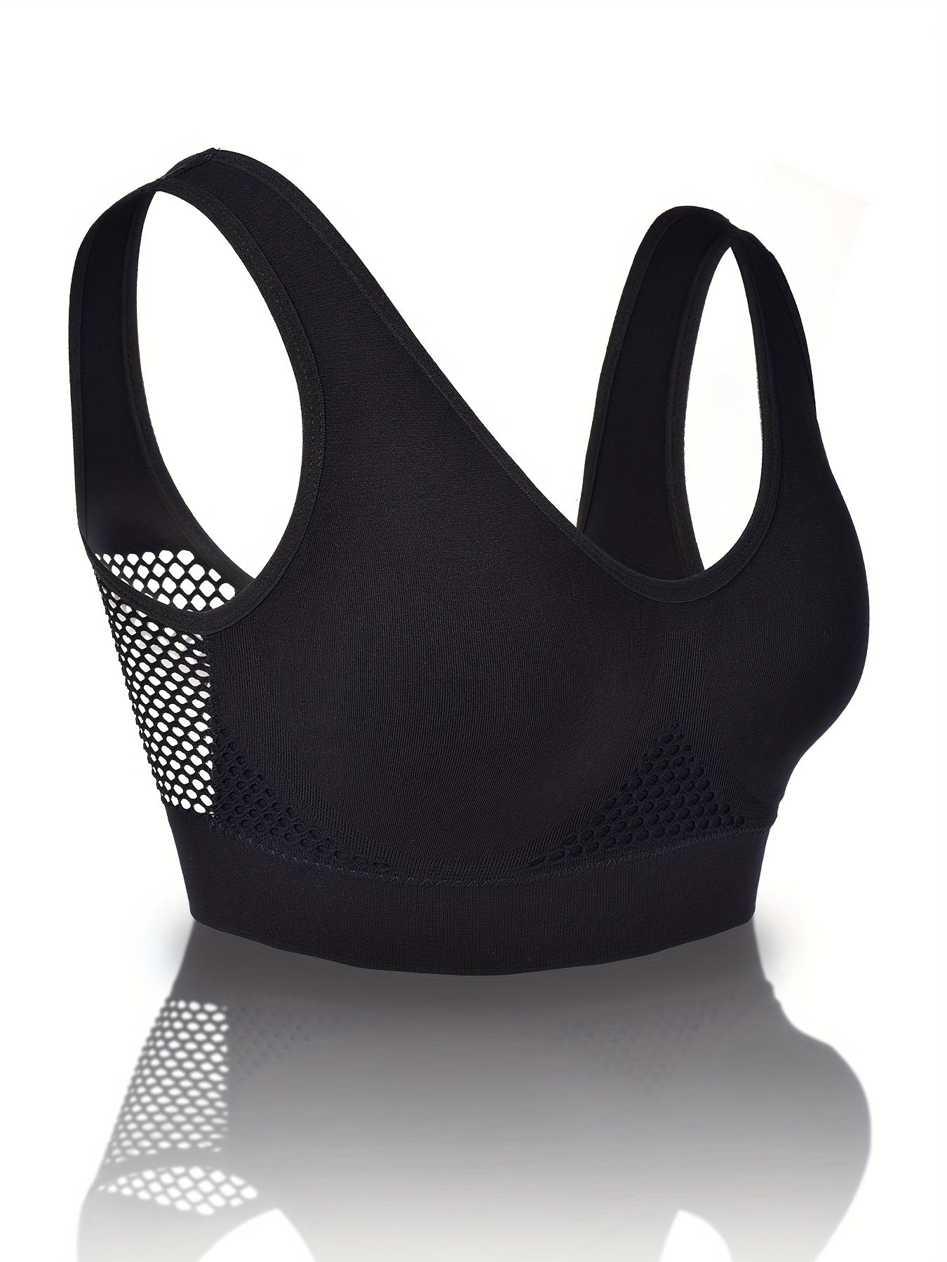 Fishnet Stitching Sports Bra Breathable Workout Tank Bra