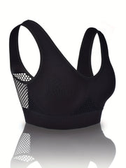 Fishnet Stitching Sports Bra Breathable Workout Tank Bra