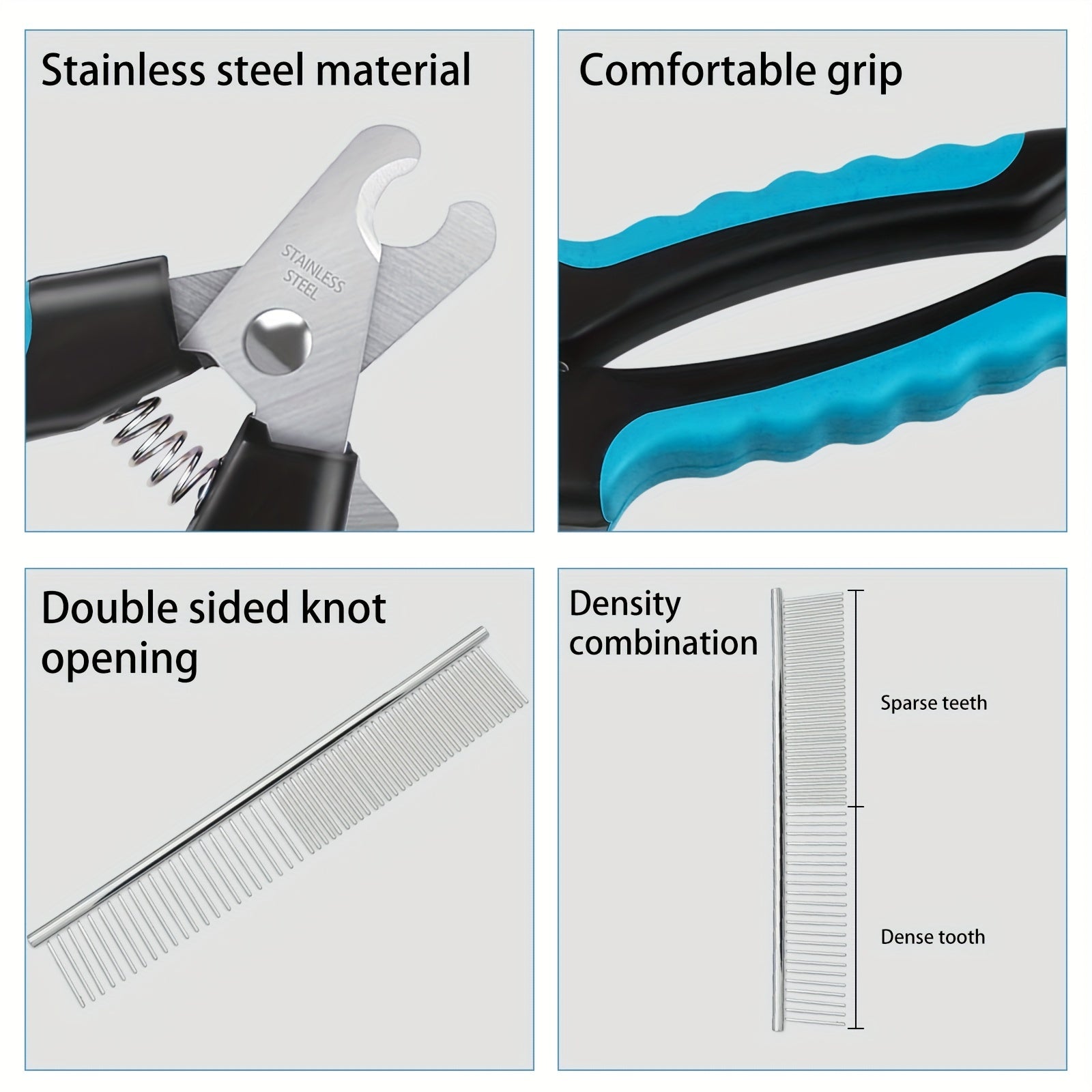 Dog Hair Remover Comb & Nail Clipper Set