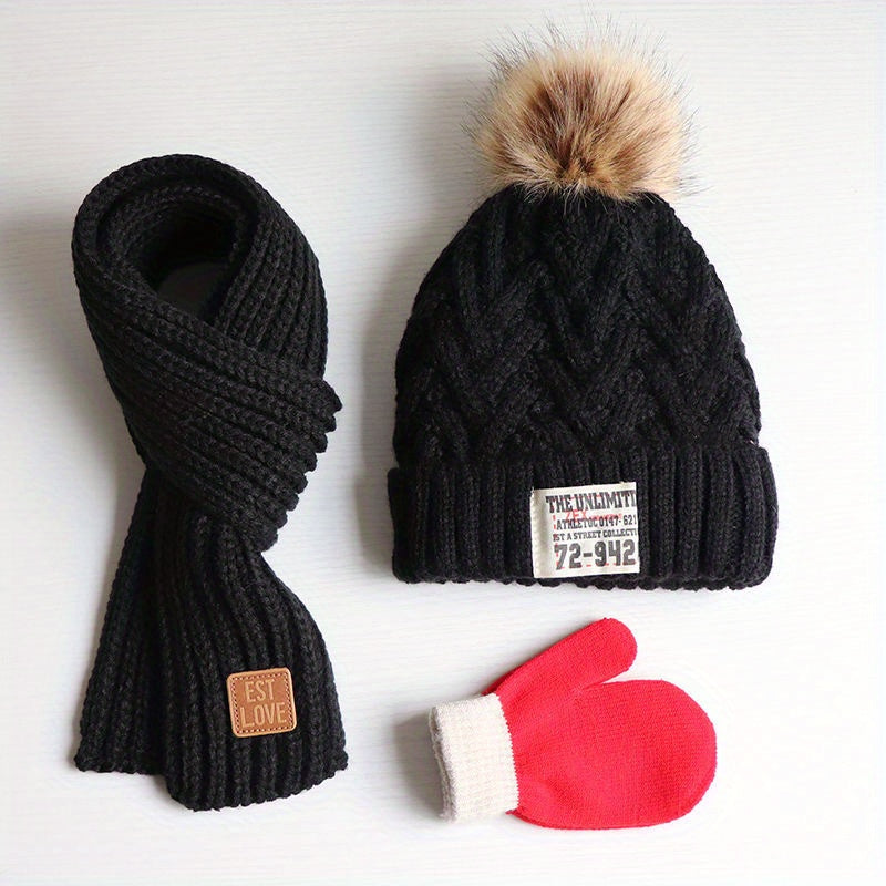 Kids Winter Hat Scarf Gloves Set for Boys Girls