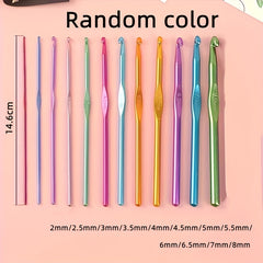 Colorful Aluminum Crochet Hooks Set 2mm-10mm Craft Yarn Knitting Needles Kit