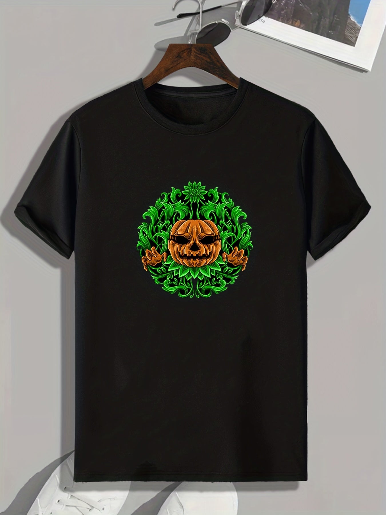 Halloween Pumpkin Pattern Print Men's Sports Tee