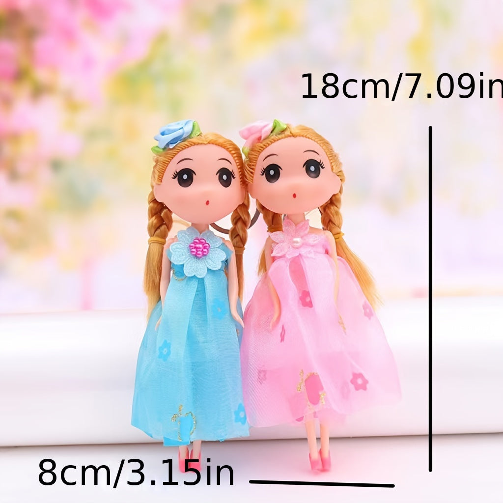 2pcs Cartoon Doll Keychain Keyring Bag Pendant Ornament Gift