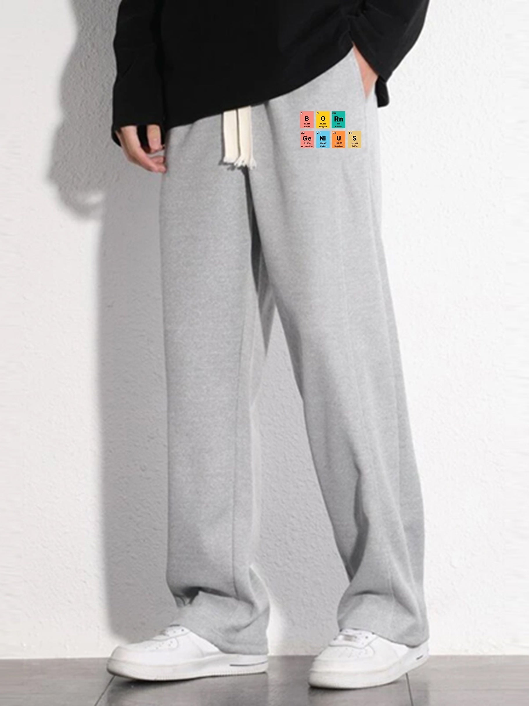 Graphic Pattern Loose Fit Mopping Pants Men's Casual Joggers