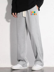 Graphic Pattern Loose Fit Mopping Pants Men's Casual Joggers