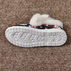 Women's Christmas Style Snow Boots - Snowman Reindeer Pattern