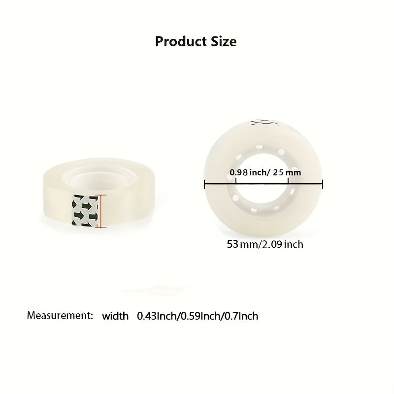 8 Rolls Transparent Stationery Tape 27.43m DIY Packaging Tools