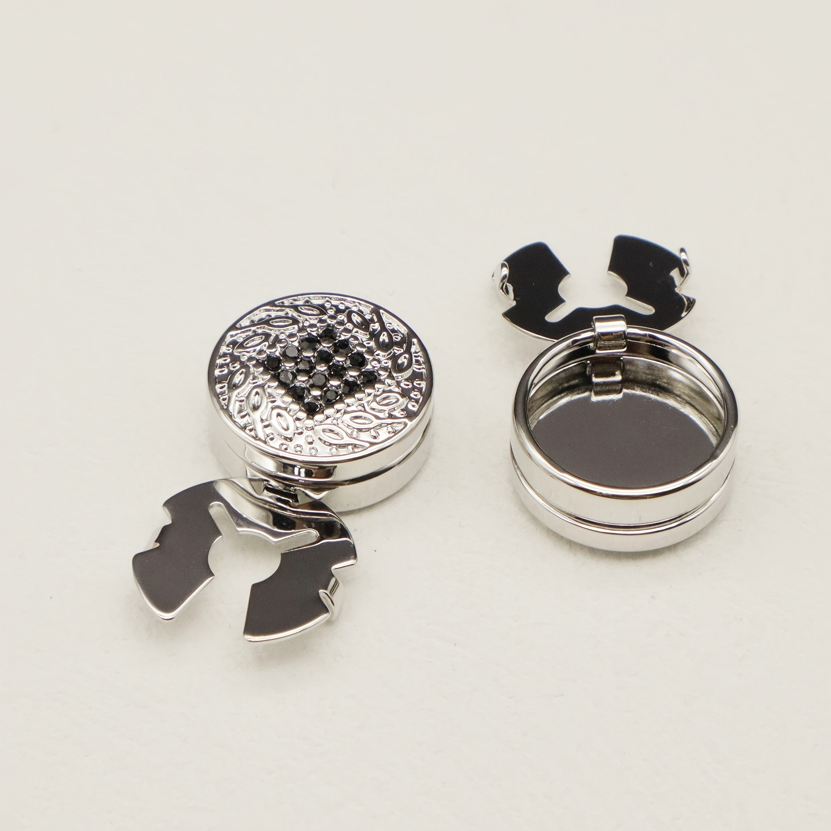 2pcs Rhinestone Button Covers Minimalist Pattern Fashion Accessories