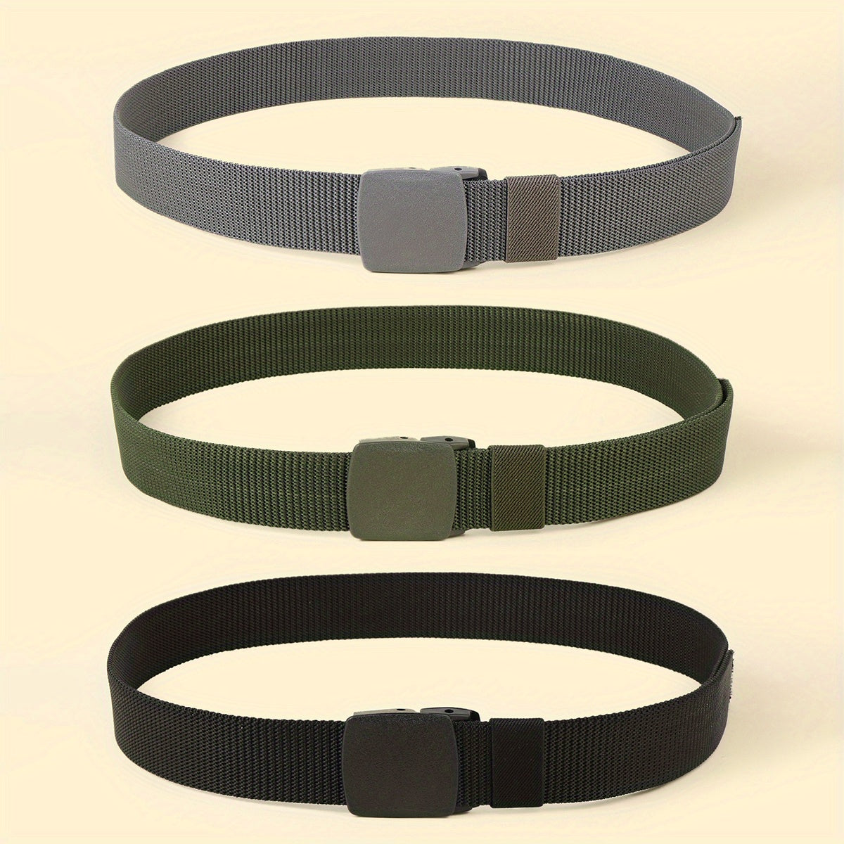 3pcs Nylon Belts Set for Men