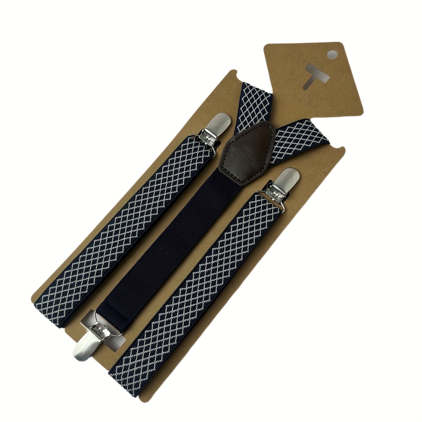 Men's Adjustable Elastic Suspenders w/ 3 Clips for Trousers Braces