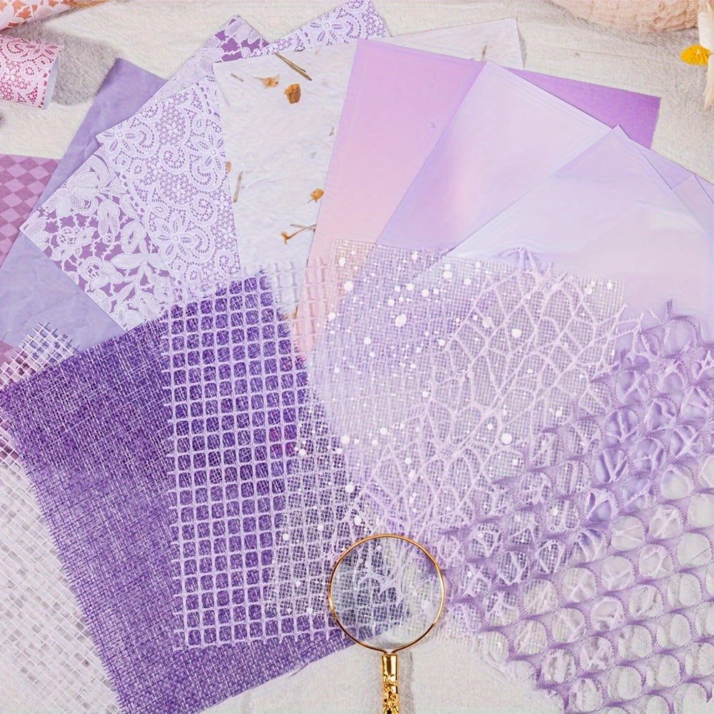 15pcs Textured Paper Scrapbook Paper for DIY Art Craft Junk Journal