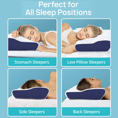 Contoured Memory Foam Pillow Neck Back Relax Improve Sleep Side Back Stomach