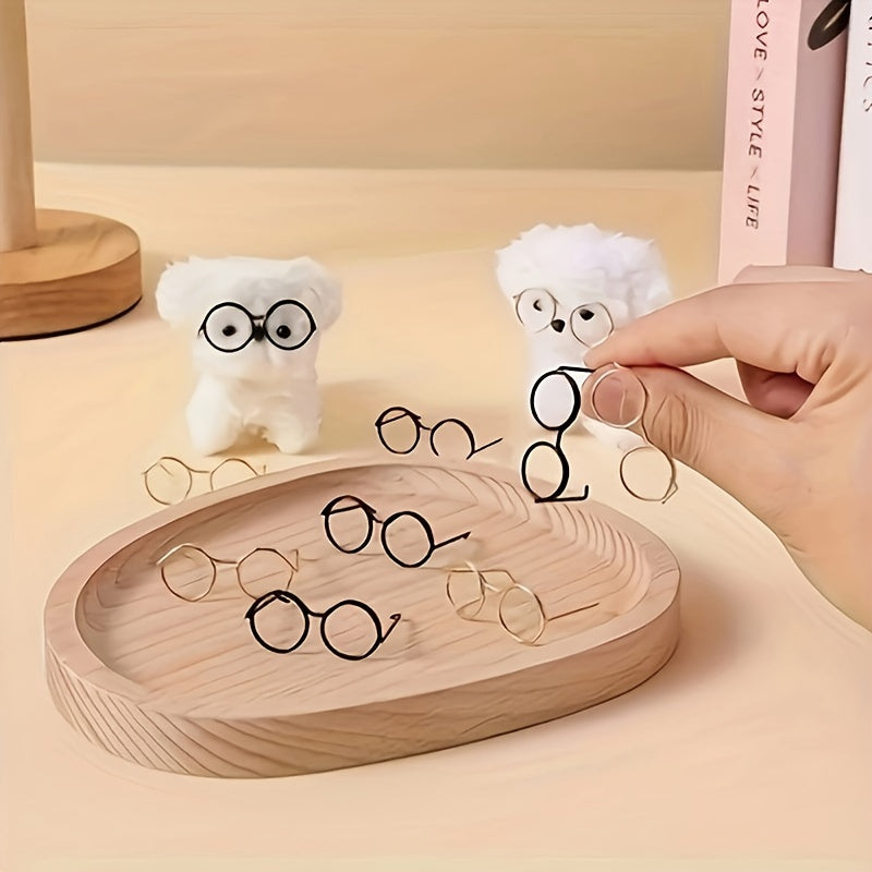 4pcs Mini Eyeglass Frames Various Colors Iron Accessories Metal Craft Glasses