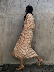 Women's Leaf Printed Beach Swimsuit Cape Cover Up Kimono Cardigan Wrap Dress