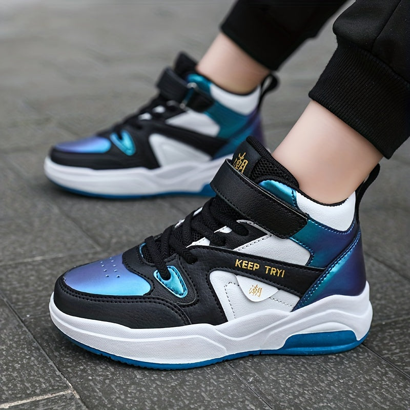 Boys' High Top Basketball Shoes Anti Slip Shock Resistant