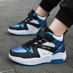 Boys' High Top Basketball Shoes Anti Slip Shock Resistant