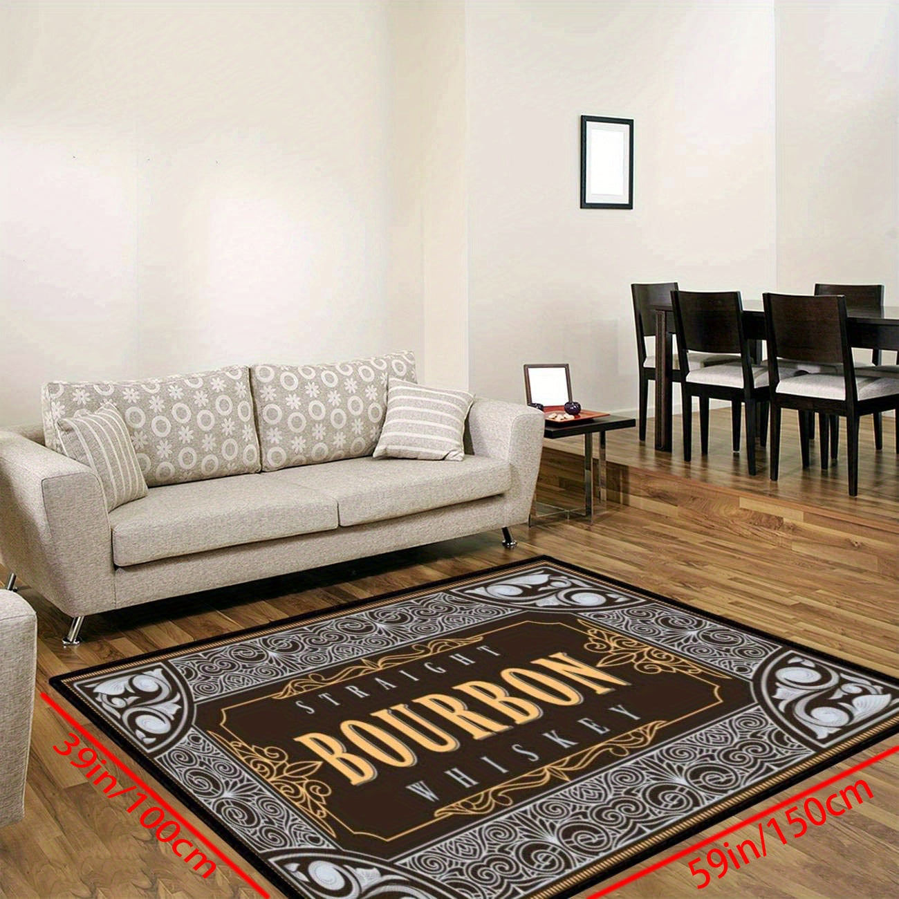 Boho Printed Floor Mat Soft Flannel Rug for Living Room Bedroom