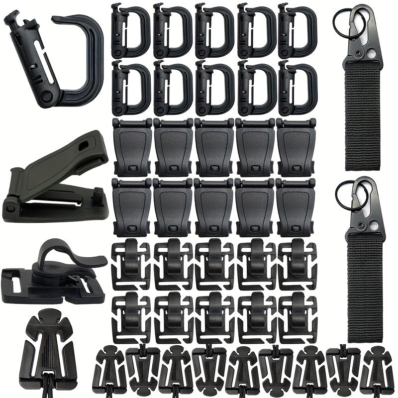 42pcs Tactical Clips for Outdoor Adventures Secure Buckle Mountain