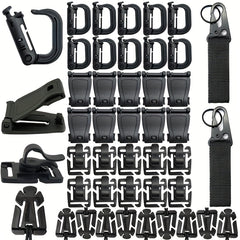 42pcs Tactical Clips for Outdoor Adventures Secure Buckle Mountain