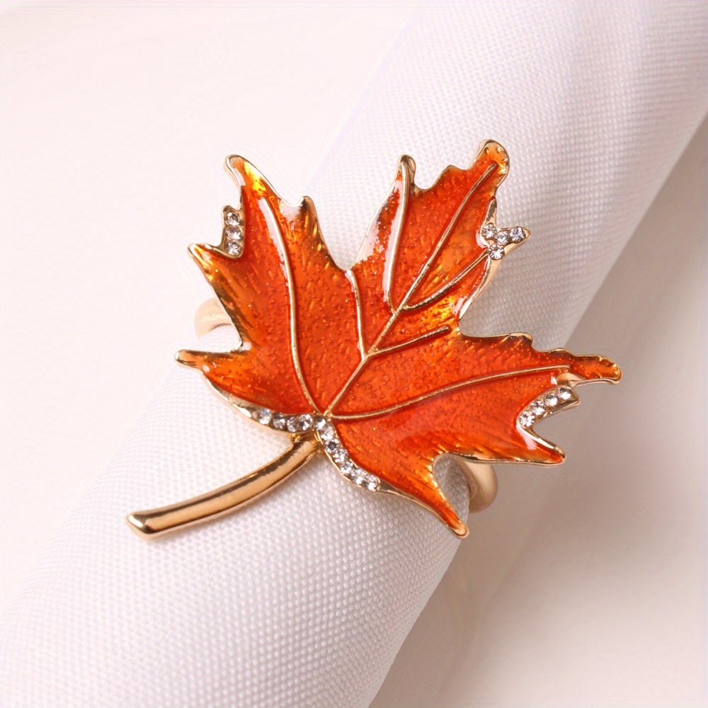 1Pc Maple Leaf Napkin Rings Cast Iron Plants Shaped Napkin Buckles