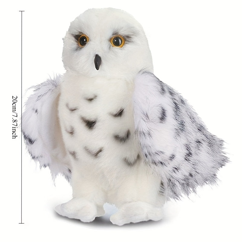 Snow Owl Plush Toy 7.87in Soft Stuffed Animal with Spotted Wings