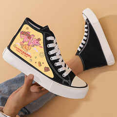 High Top Dragon Pattern Skate Shoes for Girls