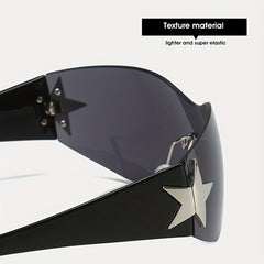 Pentagram Pattern Rimless Sunglasses for Men