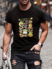 Men's Doodle Pattern T-shirt for Outdoor Activities