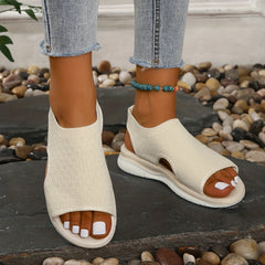 Open Toe Mesh Breathable Slip On Flat Sandals