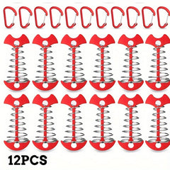 12pcs Spring Fishbone Ground Nails Camping Tent Stakes