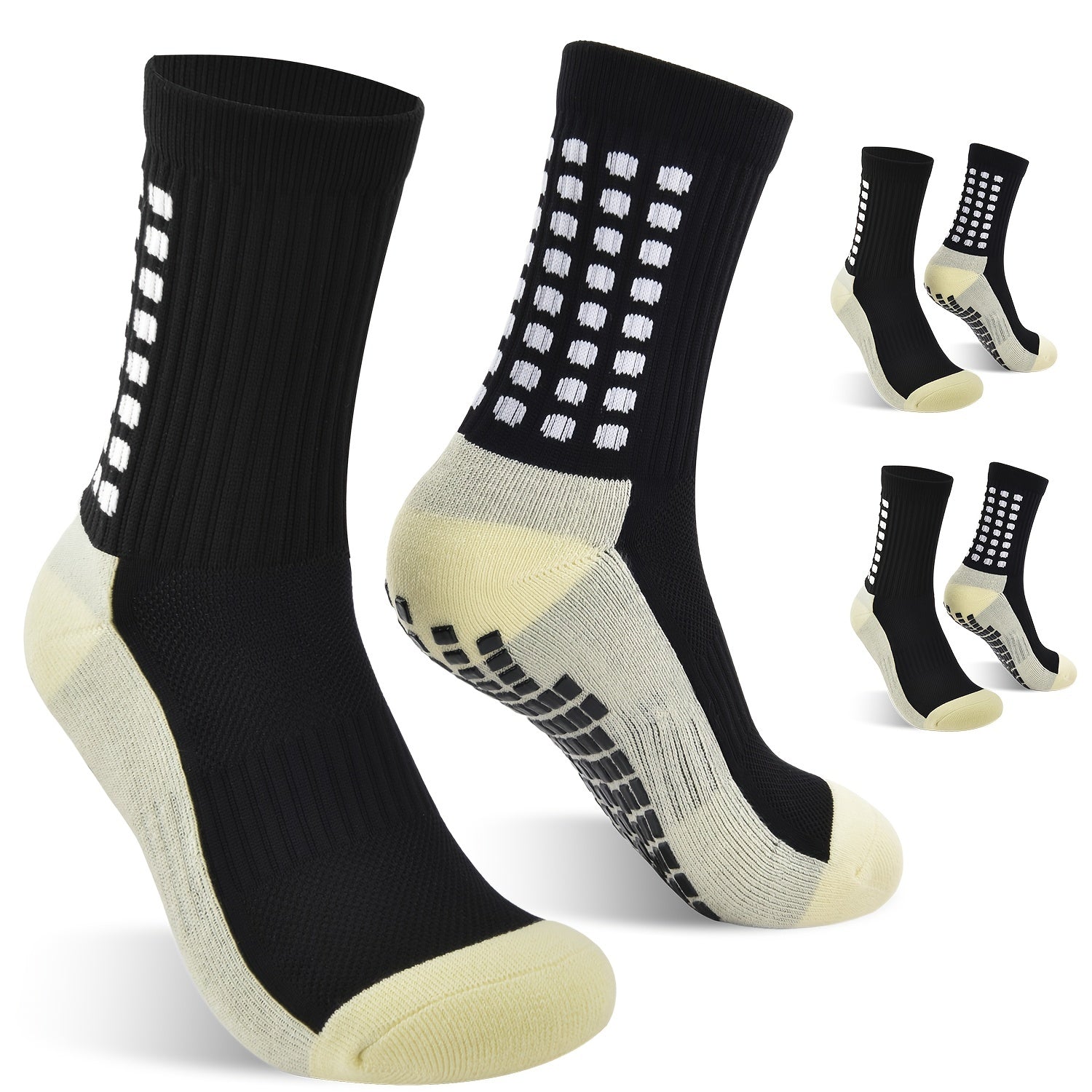Men's Mid Crew Sport Socks Non Slip Shock Absorption Athletic Socks