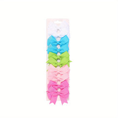 10pcs Colorful Bow Hair Clips for Baby Girls