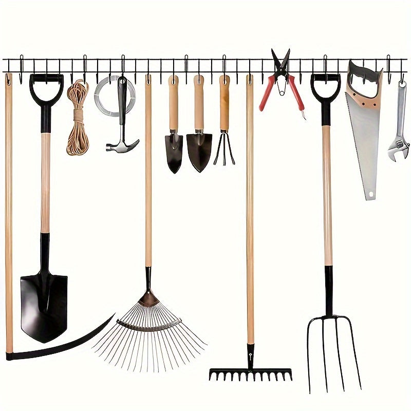 Heavy Duty Wall Mounted Storage Hook for Garden Tools, Shovel, Rake, Broom, Hose