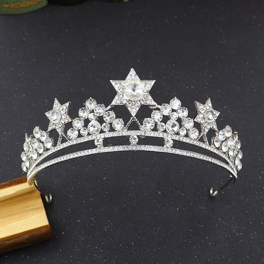 Alloy Rhinestone Crown Hairband Headband for Princess Tiara