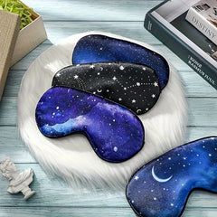 4pcs Cartoon Landscapes Blackout Sleep Eye Mask Soft Blindfold for Travel Rest