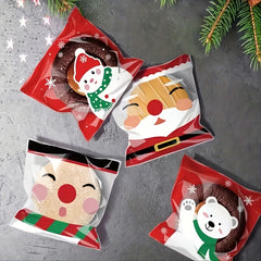 100pcs Christmas Snack Cookie Bags for Cookie Packing