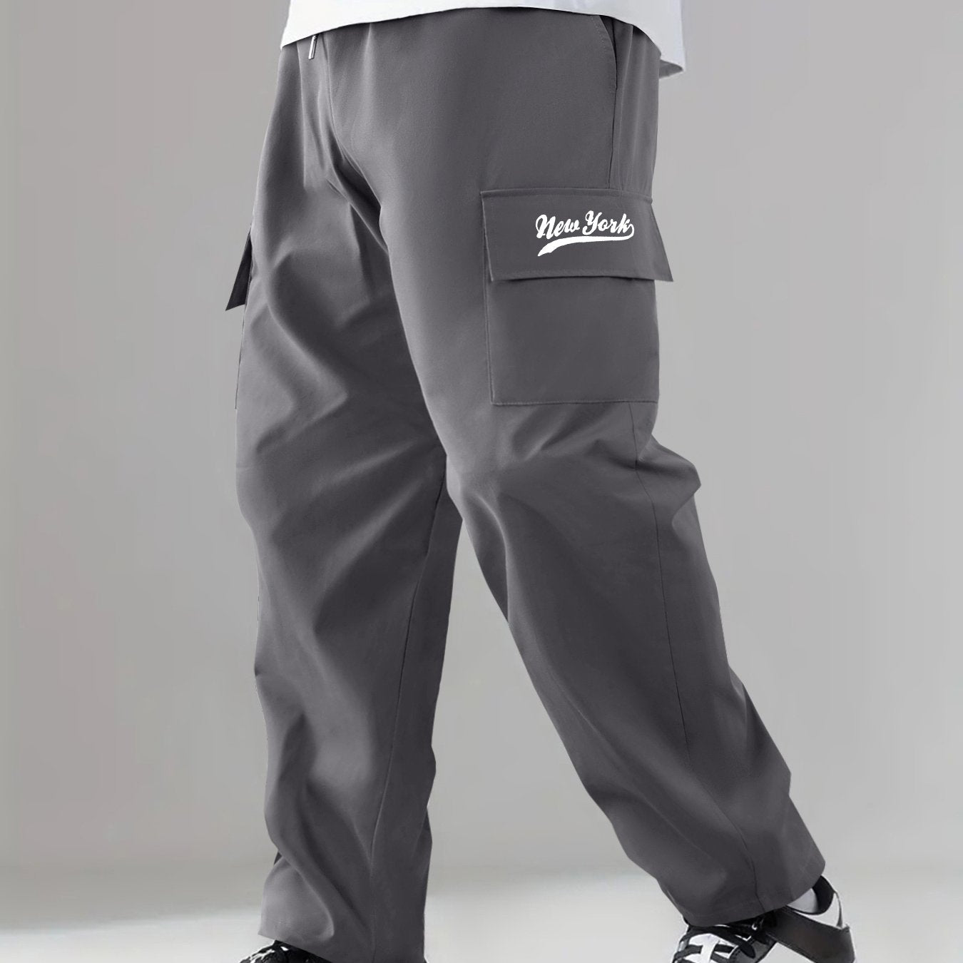 Pattern Print Cargo Pants Men s Flap Pocket Trousers