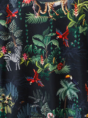 Hawaii Tropical Leaf And Flamingo Full Print Tshirts Men's