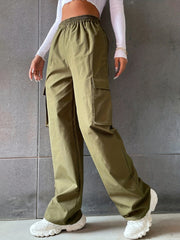 Cargo Pants Wide Leg Stirred Waist Spring Summer Women's Clothing