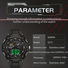 SANDA Waterproof Men's Night Glow Diving Watch