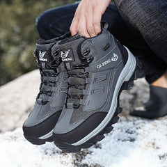 Men's Warm Plush Lining Hiking Boots Durable Non Slip Snow Boots