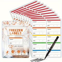 200 Colorful Refrigerator Label Stickers - Food Storage, Removable, Meal Labels