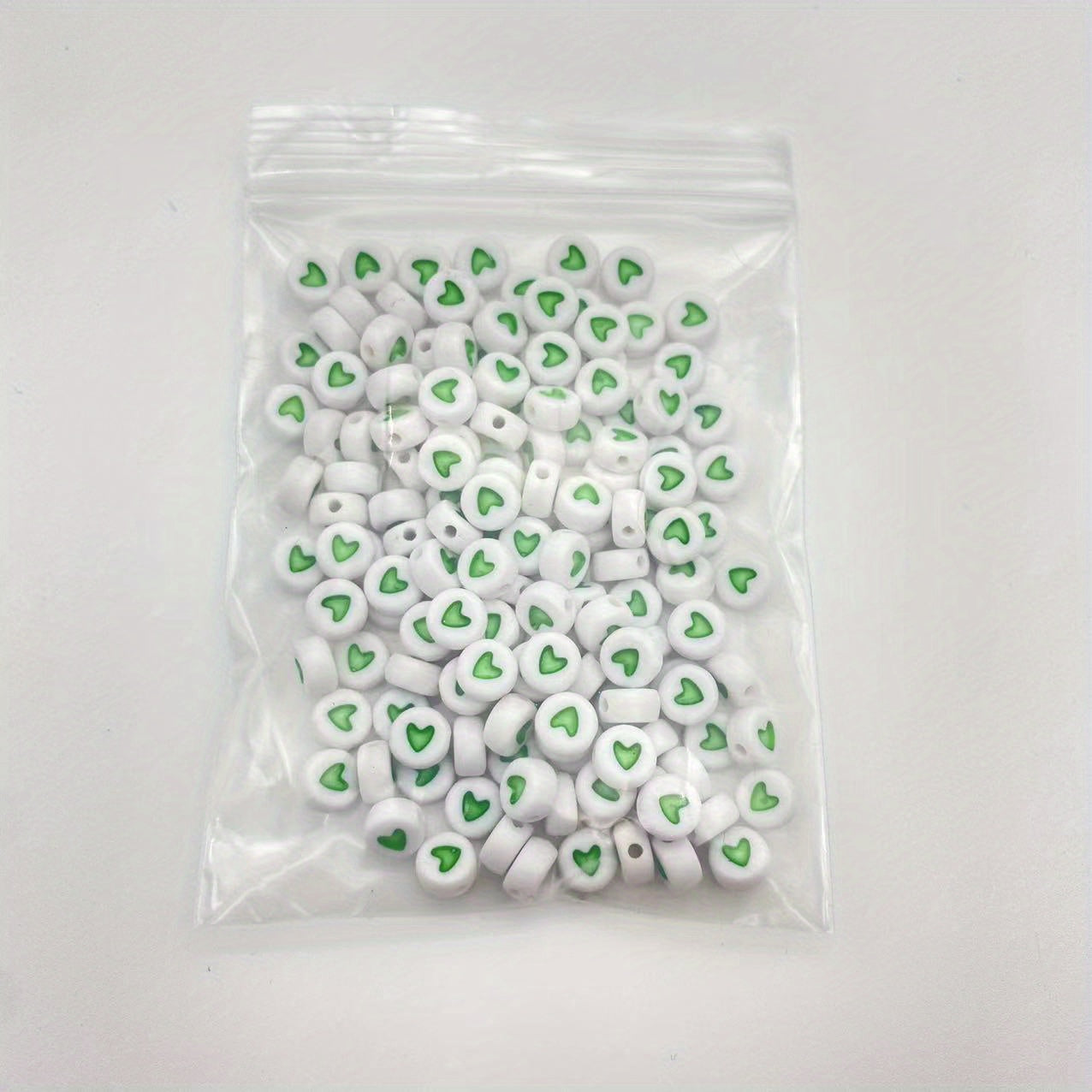 150pcs 7mm Heart Acrylic Spacer Beads Love Bracelet Necklace Making Jewelry Diy