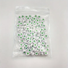 150pcs 7mm Heart Acrylic Spacer Beads Love Bracelet Necklace Making Jewelry Diy