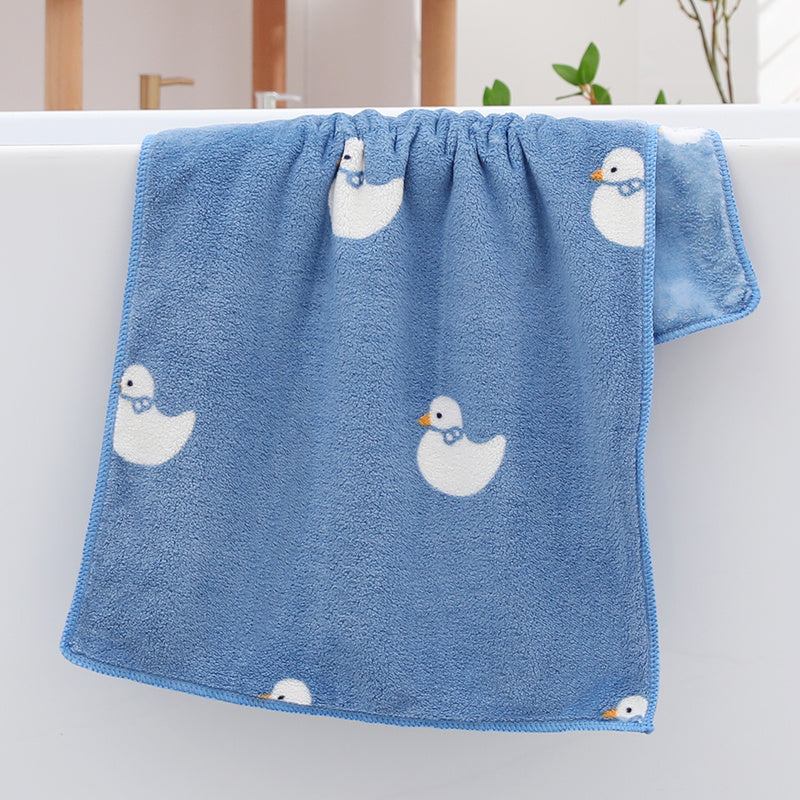 2pcs Duck Soft Cotton Bath Towel for Decor & Daily Use
