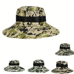 Camouflage Mesh Bucket Hat Unisex Breathable Sunshade Boonie Hat