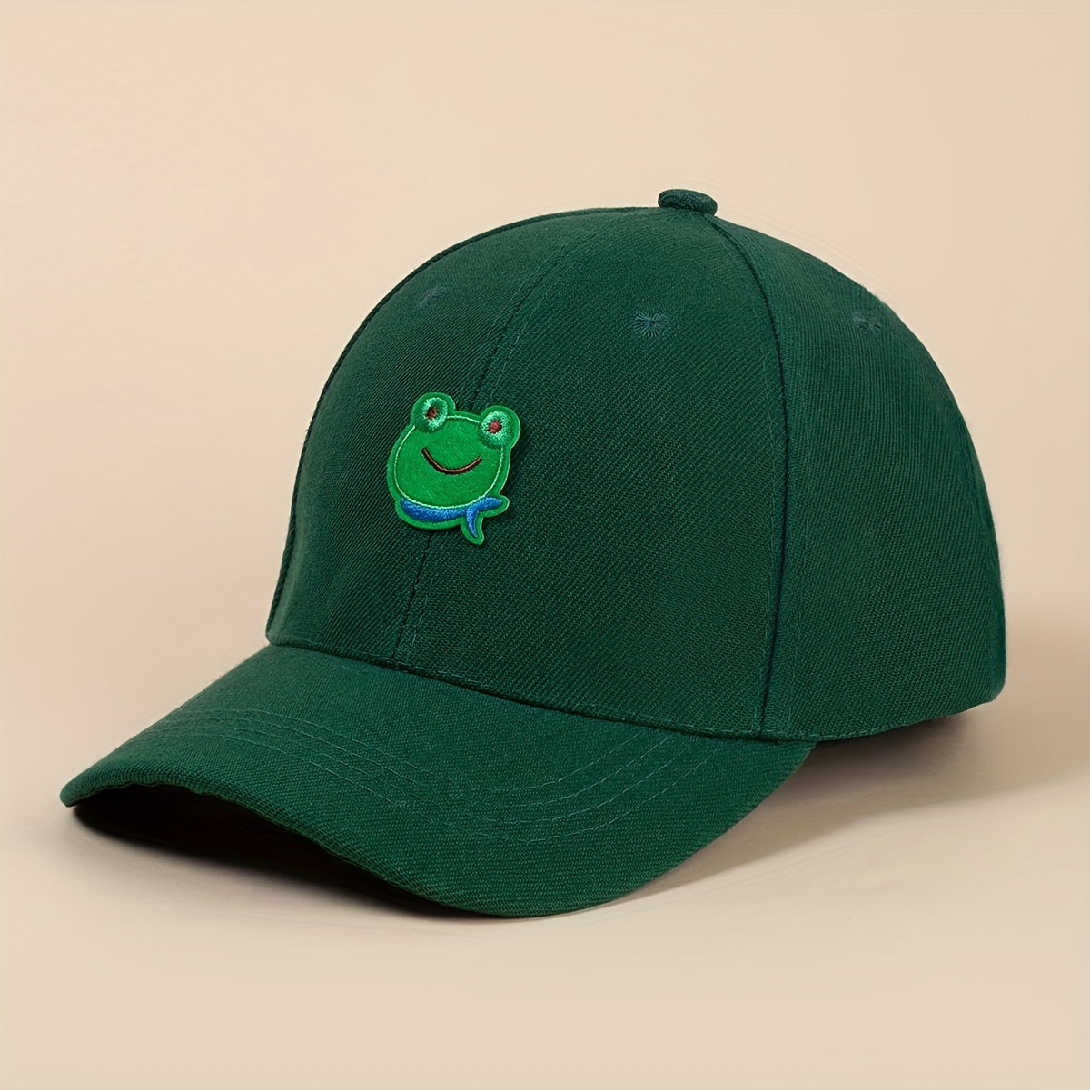 Cartoon Frog Decor Baseball Cap Dark Green Sun Hat for Women & Men